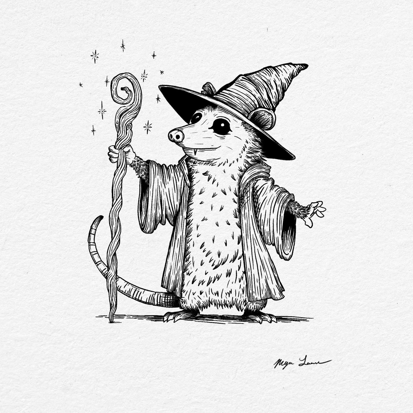 The Great Opossum Wizard Print