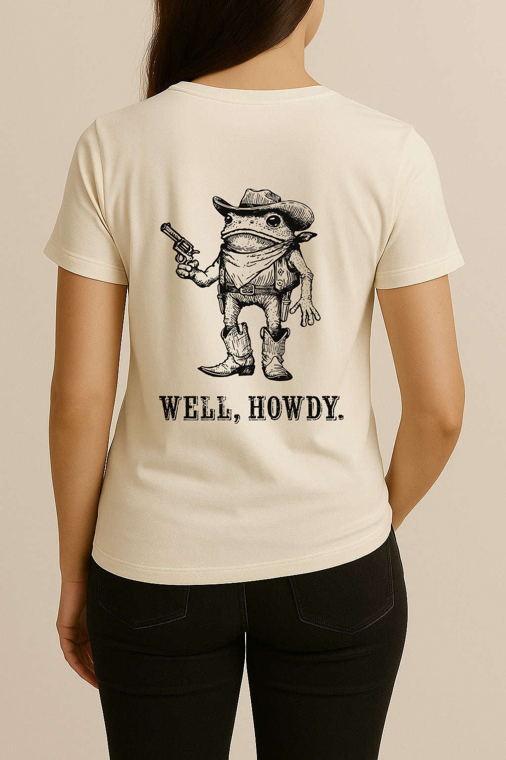 Howdy Frog – Two-Sided Tee (Mini Head Front / Full Back with Text)