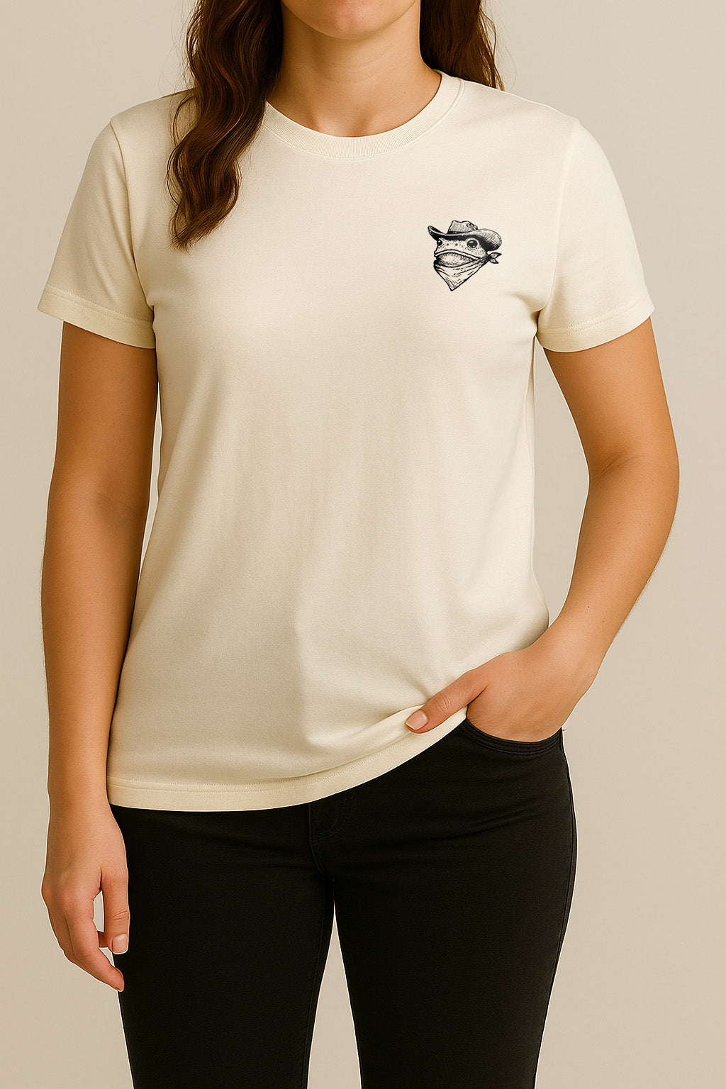 Howdy Frog – Two-Sided Tee (Mini Head Front / Full Back with Text)