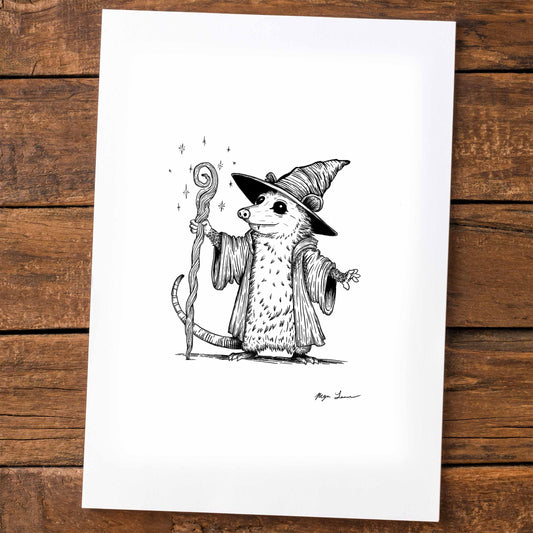 Opossum Wizard Print