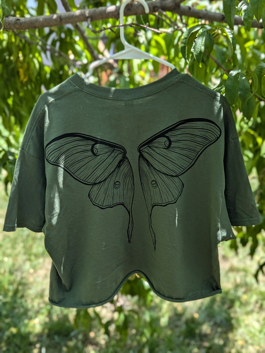 Luna Moth Wings Cropped T-shirt